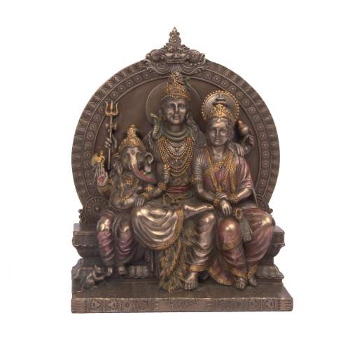 Lord Shiva Family Resin Statue 10inch