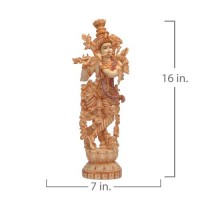 Lord Krishna Marble Standing Statue 16inch