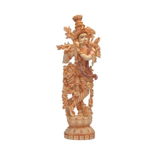 Lord Krishna Marble Standing Statue 16inch