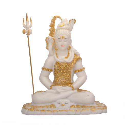 Lord Shiv Marble Sitting Statue 10 Inches