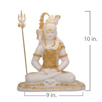 Lord Shiv Marble Sitting Statue 10 Inches