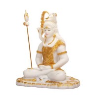 Lord Shiv Marble Sitting Statue 10 Inches